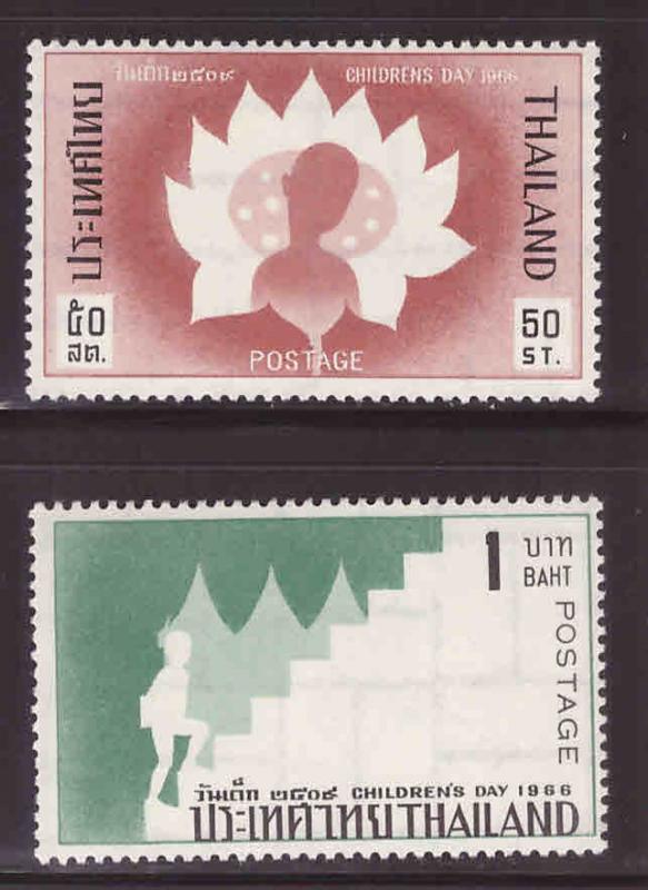 Thailand Scott 440-441 Childrens Day 1966 MNH** stamp set