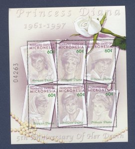 MICRONESIA - Scott 496 - MNH S/S - Princess Diana - 2002