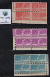 WC1_28999. URUGUAY. Blocks of 1924 OLYMPIC GAMES set. Sc.282-284. MNH