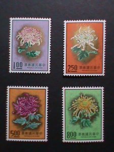 ​CHINA-TAIWAN 1974 SC#1901-4  LOVELY BEAUTIFUL  CHRYSANTHEMUM FLOWERS- MNH VF