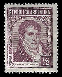 Argentina #418 MNH; 1/2c Manuel Belgrano (1935)