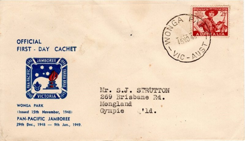 Australia 1948 Sc 216 Commemorative Perforate FDC #3