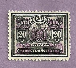 New York Used 20 Cent Stock Transfer Stamp #5