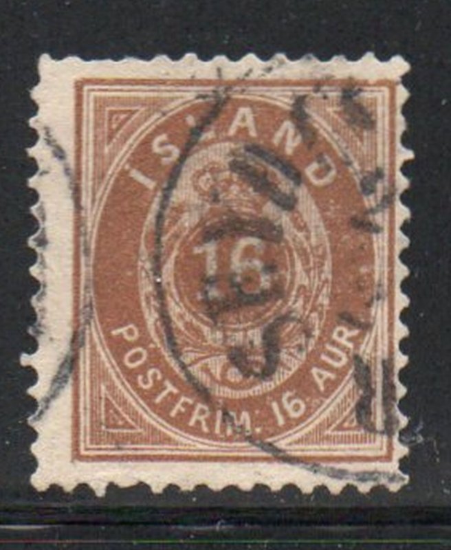 Iceland  Sc 27 1896 16 aur brown stamp used