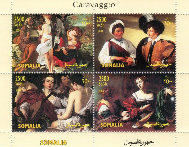Somalia 2004 CARAVAGGIO Famous Paintings Sheetlet (4) Perforated MNH