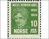 Norway Mint NK 172 Death Centenary of N. H. Abel 10 Øre Bright green