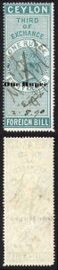 Ceylon Foreign Bill BF34 1R on 1R50 3rd Exchange