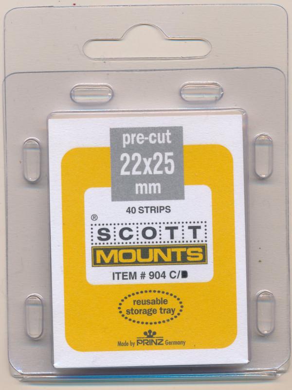 Prinz Scott Stamp Mounts Size 22/25 mm CLEAR (Pack of 40) (22x25  22 mm)  PRECUT 