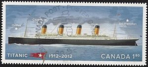 Canada #2538 Used single, Titanic, issued 2012