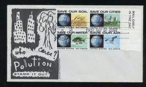 US 1413a Anti- Pollution - Blk UA Butler Publications Cachet FDC Mail Early