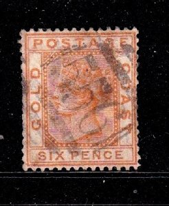 Gold Coast stamp #8, used, wmk. 1, p. 14,  CV $28.00