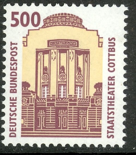 GERMANY 1987-96 500pf State Theater Cottbus Issue Sc 1540 MNH