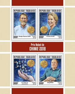 Togo - 2019 Nobel Prize Chemistry - 4 Stamp Sheet - TG190149a