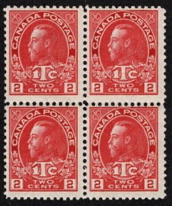CAN SC #MR3a MNH B4 1916 2c + 1c War Tax Stamp Typ II CV $3300.00