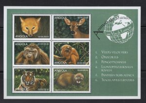 Angola #1063  (1999 Fauna sheet of six) VFMNH CV $7.50