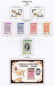 GIBRALTAR # 483-490 VF-MLH EUROPA, POSTAGE STAMP CENTENARY & S/SHEET