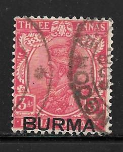 Burma 7: 3a George V, used, just F