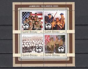 Guinea Bissau, Mi cat. 2045-2048 A. Thailand Scout Jamboree sheet of 4. ^