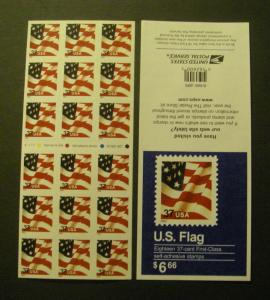 Scott 3637a, 37c Waving Flag, ATM Pane of 18, #V1111, MNH Beauty