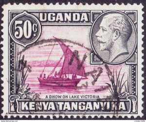 KENYA UGANDA & TANGANYIKA 1935 KGV 50c Bright Purple 7 Black SG116 Used