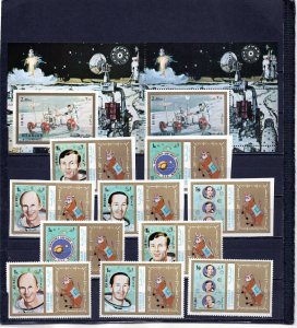 SHARJAH 1972 SPACE /APOLLO XVII 2 SETS OF 5 STAMPS & 2 S/S PERF. & IMPERF. MNH