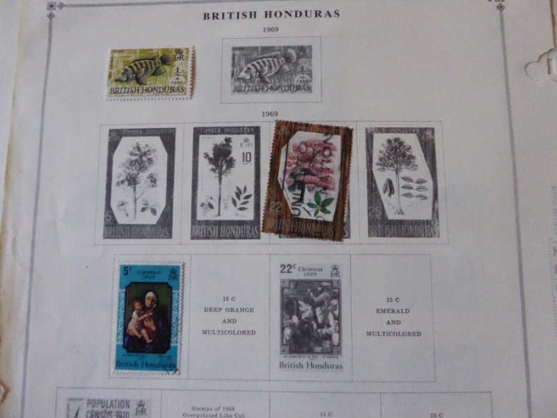 British Honduras 1888-1972 Stamp Collection on Album Pages