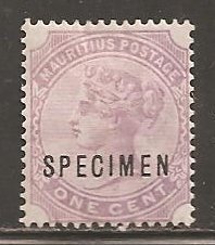 Mauritius  SC   68  Specimen. Mint  Hinged