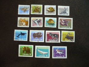 Stamps-Canada-Scott#1155-1161,1172a,1173-1175,1177-1180-Used Set of 15 Stamps