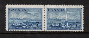 Canada #313 Mint Never Hinged Variety Pair With Pre Printing Paper Crease