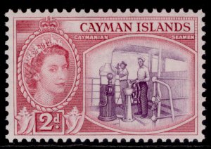 CAYMAN ISLANDS QEII SG152, 2d reddish violet & cerise, LH MINT.