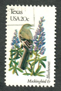 1995 Texas Birds and Flowers used single - perf 10.5 x 11