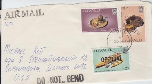 1984 Tuvalu Crafts Officials (Scott O25A, O29A, O22) Used