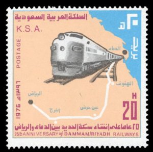 Saudi Arabia #729 Cat$24, 1977 Railroad, never hinged