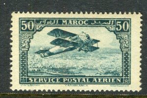 MOROCCO; 1922 early Airmail Plane over Casablanca MINT MNH 50c. value