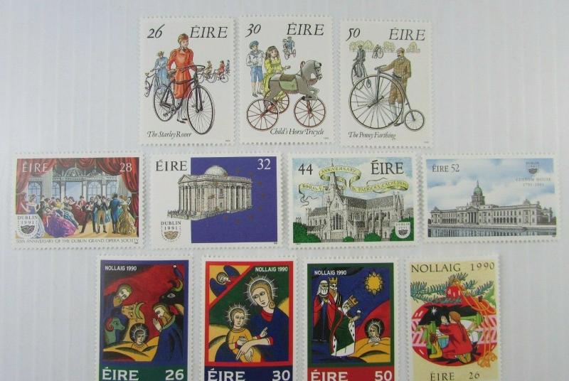 1990-91 Ireland Asst SC #810//831 FLOWERS BICYCLES THEATRE MH-MNH  stamp sets 