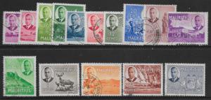 MAURITIUS SG276/90 1950 DEFINITIVE SET USED