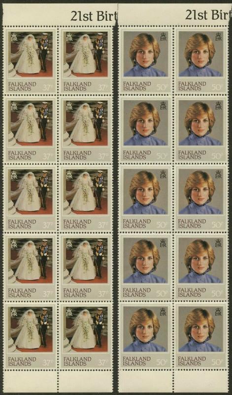 FALKLAND IS. Sc#348-351 1982 Princess Diana Lot of 10 Complete Sets OG Mint NH