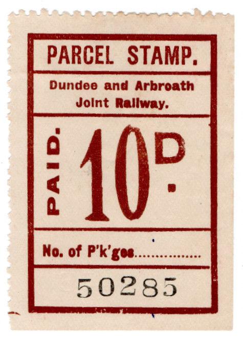 (I.B) Dundee & Arbroath Joint Railway : Parcel Stamp 10d 