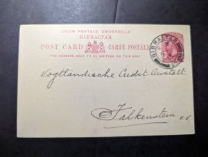 1913 Gibraltar Postcard Cover to Falkenstein Germany