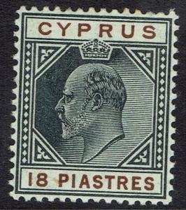 CYPRUS 1904 KEVII 18PI WMK MULTI CROWN CA