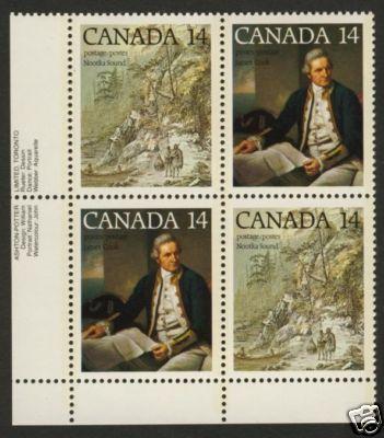 Canada 764a Bottom Left Block MNH Captain James Cook