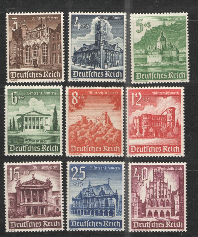 Germany - Deutsches Reich 1940 Sc# B177-B185 MH VG/F - 1940 semi postal set