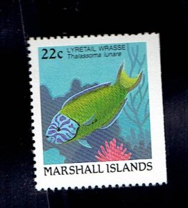 MARSHALL ISLANDS SCOTT#173 1988 22c LYRETAIL WRASSE FISH - MNH