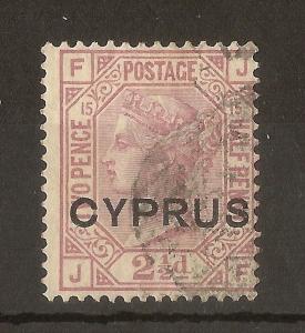 Cyprus 1880 2.5d SG3 Plate 15 Used Cat£50