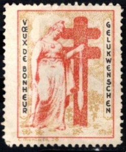 Vintage France Netherlands Charity Poster Stamp Congratulations Best Wishes