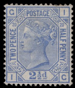 GB QV SG142, 2½d blue plate 18, M MINT. Cat £575. IG