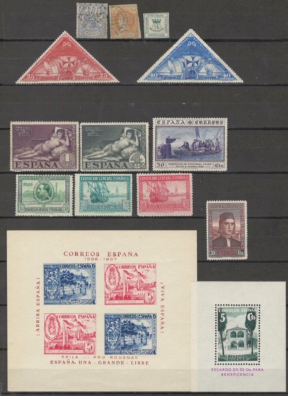 COLLECTION LOT # 3782 SPAIN 12 STAMPS +2 SS 1860+ CV+$23
