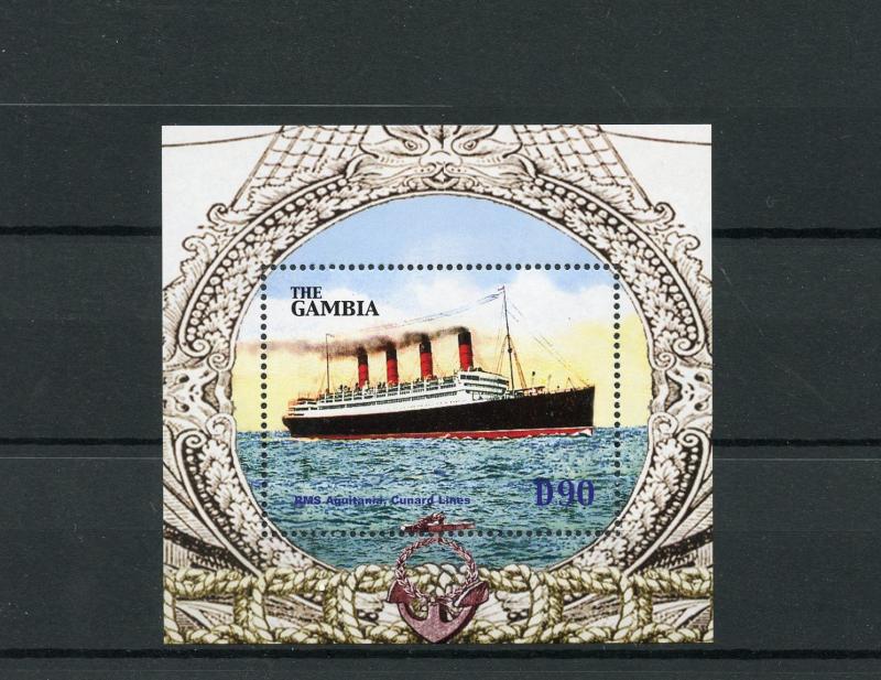 Gambia 2004 MNH Ocean Liners 1v S/S Ships RMS Aquitania Cunard Lines Stamps