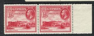 CYPRUS; 1934 early GV issue fine Mint MNH unmounted 1.5pi. Margin pair