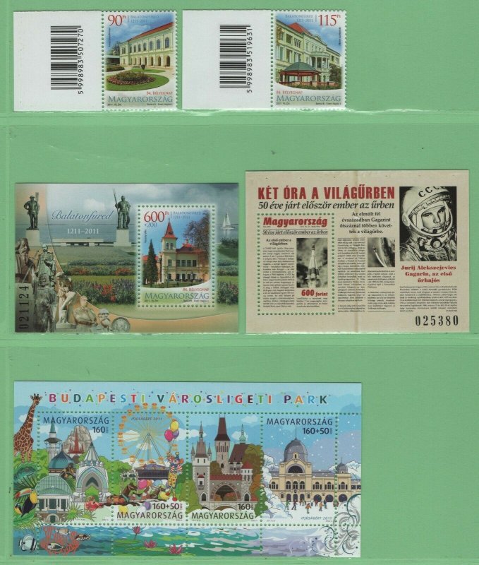 $Hungary Sc#4192-4196 M/NH/VF, complete set stamps+S/S collection, Cv. $26